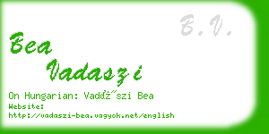 bea vadaszi business card